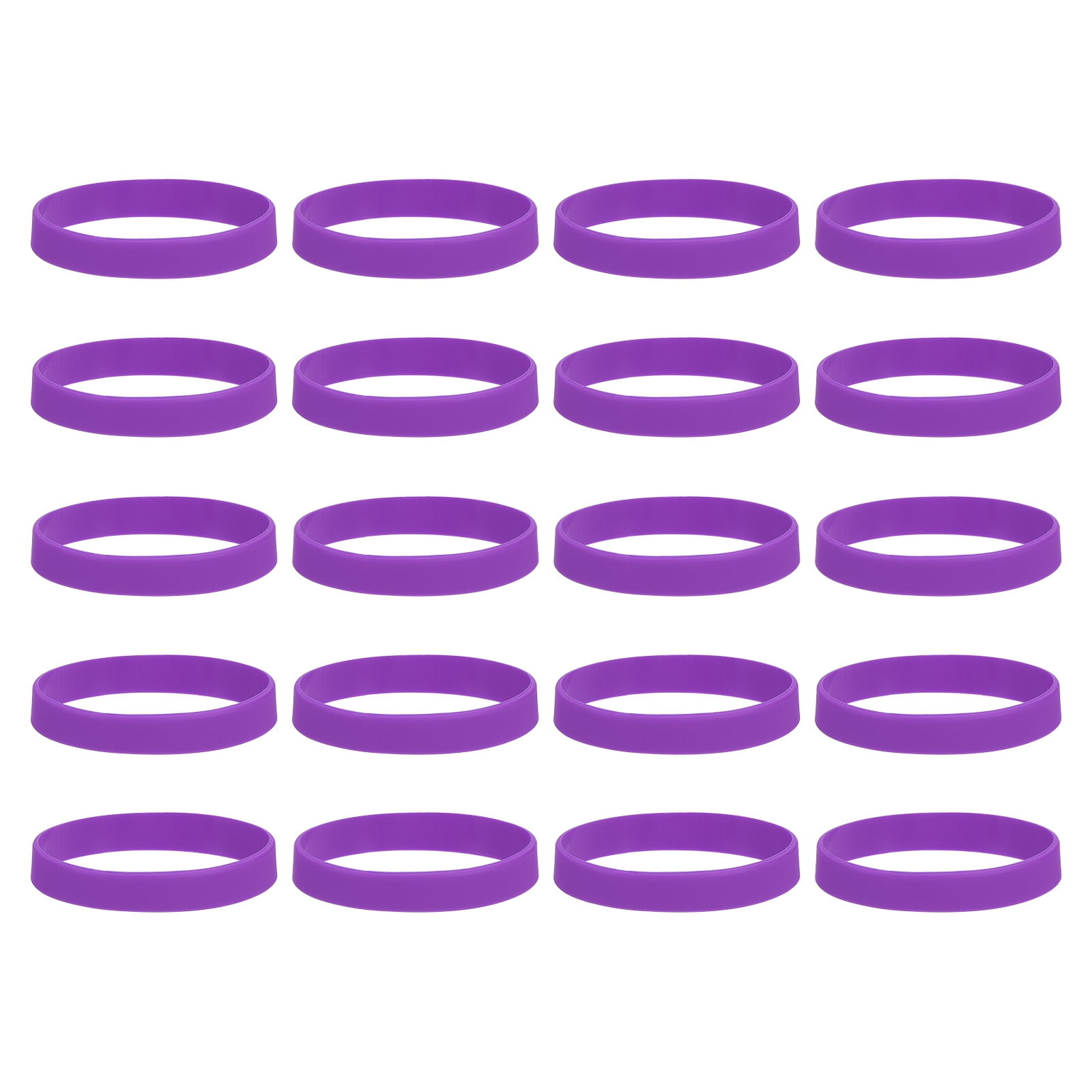 100Pcs Silicone Rubber Bands Non-slip 4 Inch Flat for Books, Purple