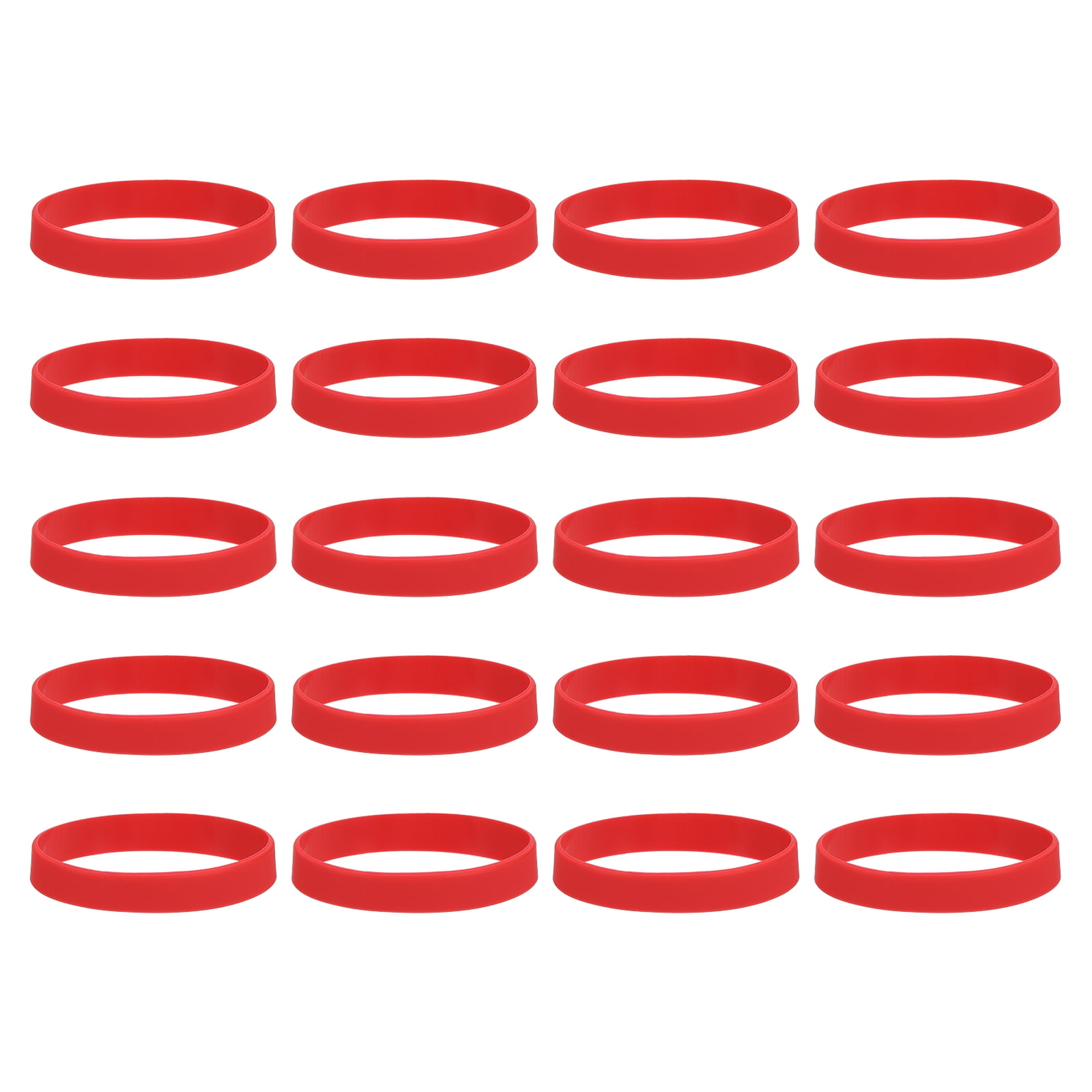 100Pcs Silicone Rubber Bands Non-slip 4 Inch Flat for Books, Red
