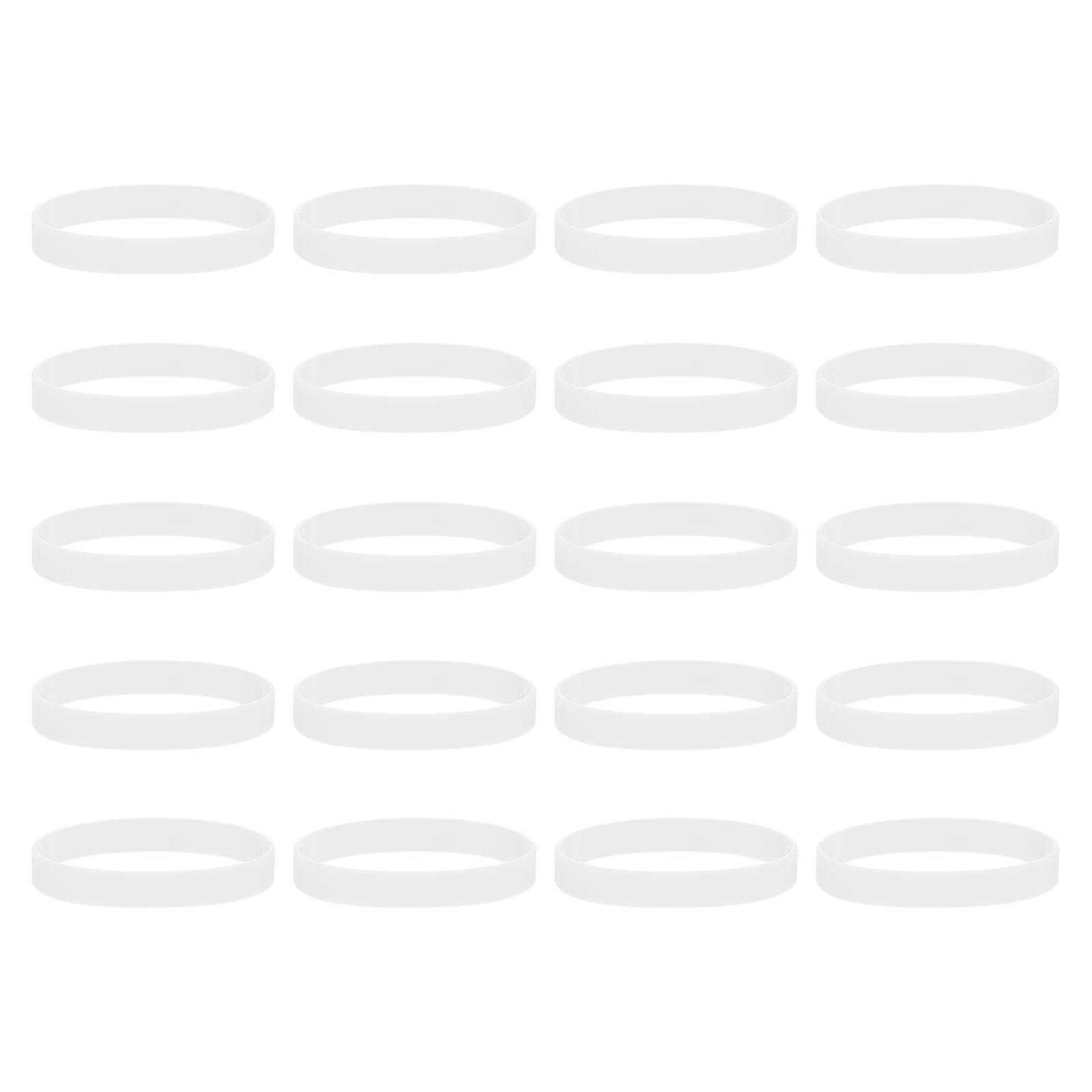 100Pcs Silicone Rubber Bands Non-slip 4 Inch Flat for Books, White