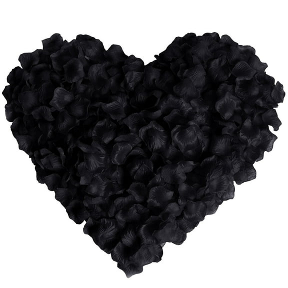 100Pcs Silk Flower Rose Petals Bright Color Silk Fabric Real Bridal Wedding Petals Home Decoration Artificial Flowers Silk Flowers Petals Wedding Party Tabel Decorations, Multicolor(Black,2.2x2")