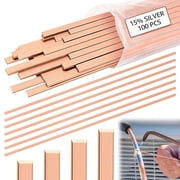 100Pcs Silver Brazing Rods BCup-5 15% Silver Solder Phos Copper Brazing Alloys Flat Welding Rods for Air Conditioning Refrigerator HVAC Units