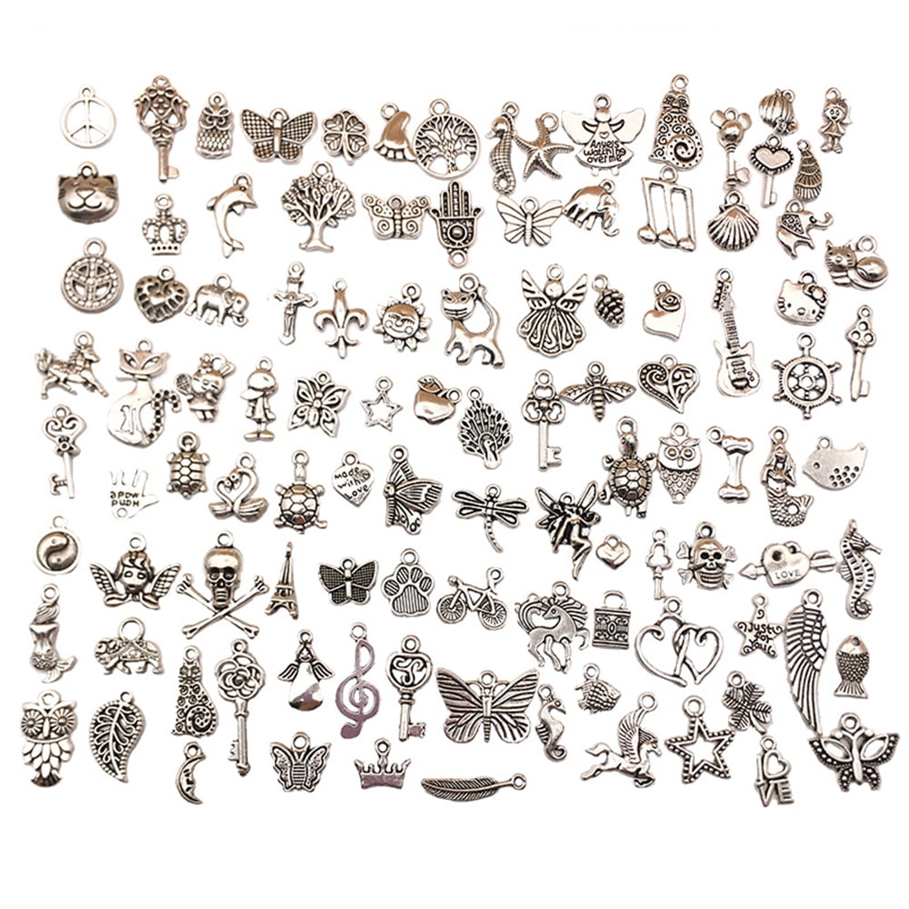 Incraftables 166pcs Silver Charms Set for Jewelry Making. Bulk DIY