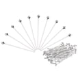 thumbnail image 1 of 100Pcs Silver Plated Ball Head Pins 30mm Wire Head Pins 22 Gauge Brass Head Pins for DIY Craft Jewelry Making, 1 of 5