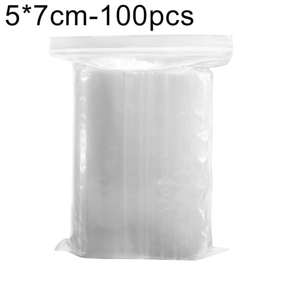 100Pcs Small Clear Poly Zipper Bags Reclosable Zipper Lock Storage Plastic Bags Plastic Transparent Reclosable Bags Jewelry Food Snacks Storage Pouch for Jewelry, Gift Card, Candy