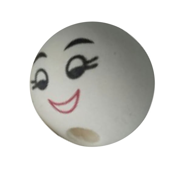 100Pcs Smiles Beads Natural Beads for Crafting Wooden Faced Beads, Wooden Balls with Hole for Decor