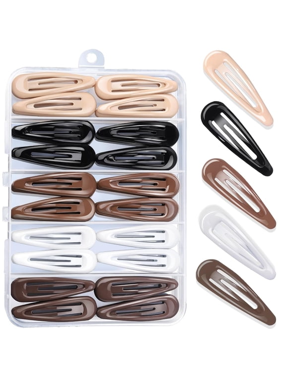 100Pcs Snap Hair Clips,2 Inch Hair Barrettes Hair Clips For Women, Metal Mixed Color, Hair Barrettes For Women Hair Snap Clips