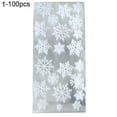 thumbnail image 1 of 100Pcs Snowflake Printed Gift Bags - Transparent Plastic Storage Pouch for Snacks, Nuts, and Bakery Goodies, 1 of 8