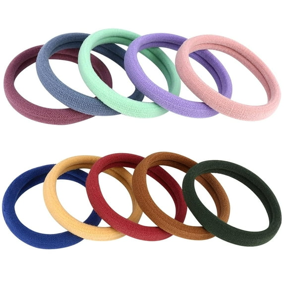 100Pcs Soft Hair Ponytail Holders, Seamless Hair Ties,Nylon Thick Hair Ties Bands, Large Hair Elastic Holders for Women No Damage for Heavy Hair, 2 Inch in Diameter, 5 Golden Colors