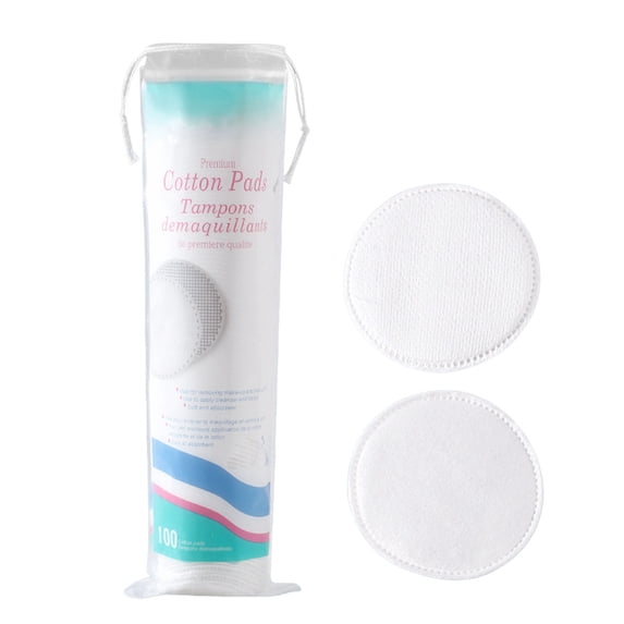100Pcs Soft Round Makeup Remover Pads - Pure Cotton Rounds for Face & Eye Makeup Removal, Gentle Cleansing & Exfoliating Facial Pads,White