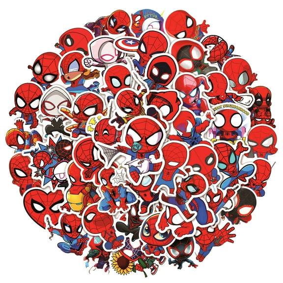 100Pcs Spider-Man Stickers for Girl, Cute Cartoon Gifts Decal for Teen Water Bottle, Laptop, Travel Case, Guitar, Phone, Skateboard, Bike, Scrapbook