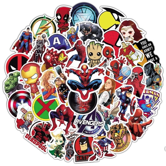 100Pcs Spidey Stickers for Girl, Cute Cartoon Gifts Decal for Teen Water Bottle, Laptop, Travel Case, Guitar, Phone, Skateboard, Bike, Scrapbook