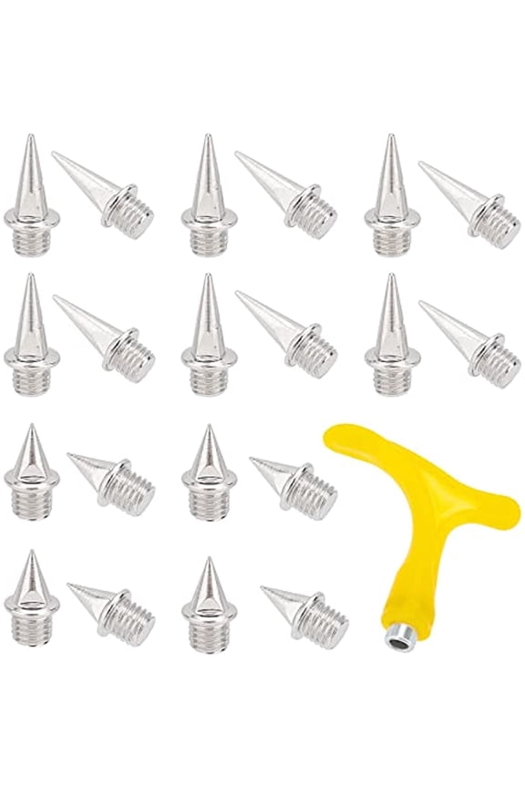 100Pcs Spikes Replacement for Track Shoes 3/4 Inch Shoe Spikes Replacement with Spike Wrench Cross Country Spikes Golf Shoe Spikes for Hiking Sprint Sports Short Running Track Shoes