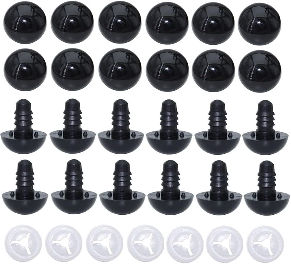Ojos De Seguridad Para Amigurumi Y Muñecos (142 Piezas) - Tamaños 6 A 12 Mm, Con Arandelas, Ideales Para Manualidades Y Juguetes De Punto