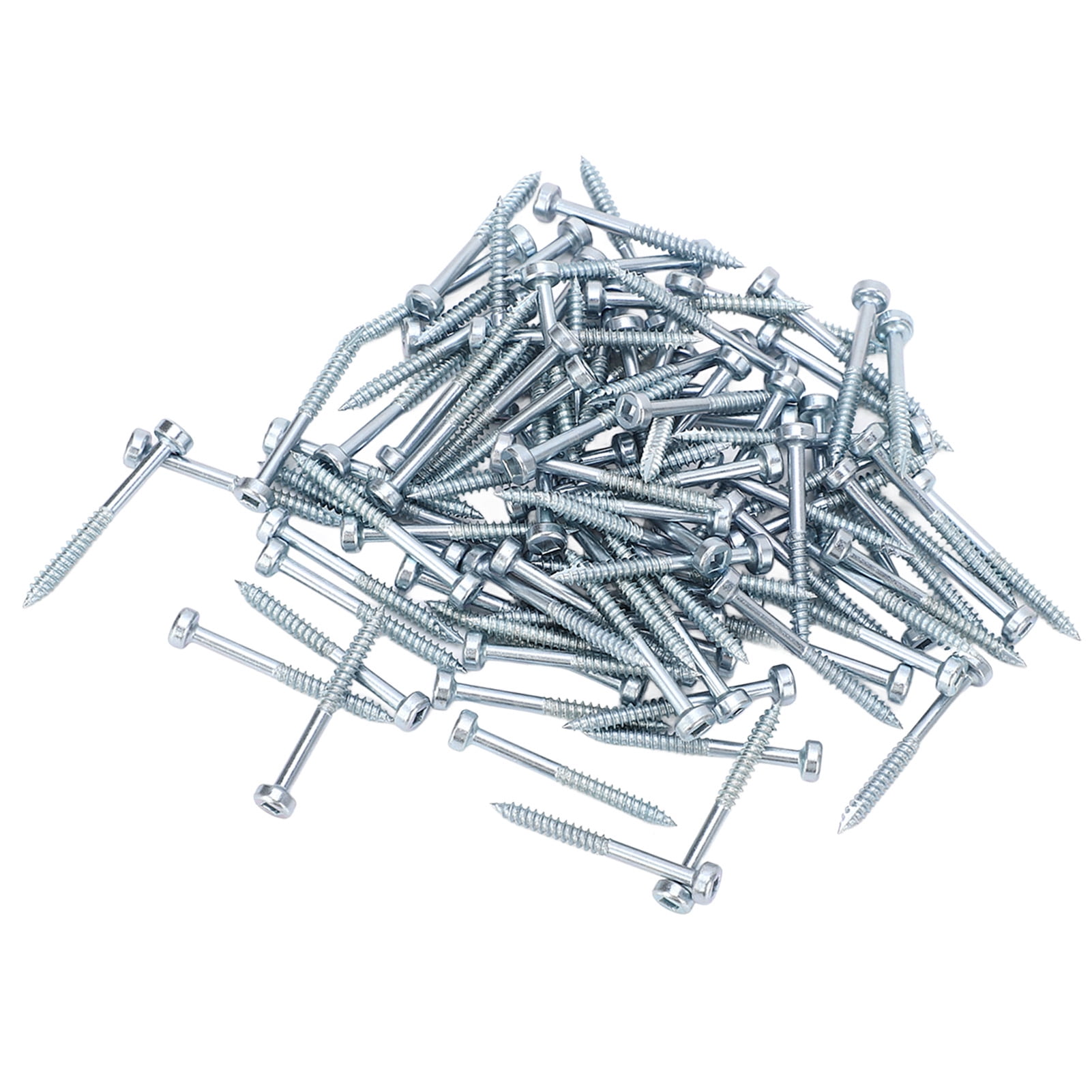 100Pcs Square Drive Self Tapping Screw Zinc Plated Fine Thread Self