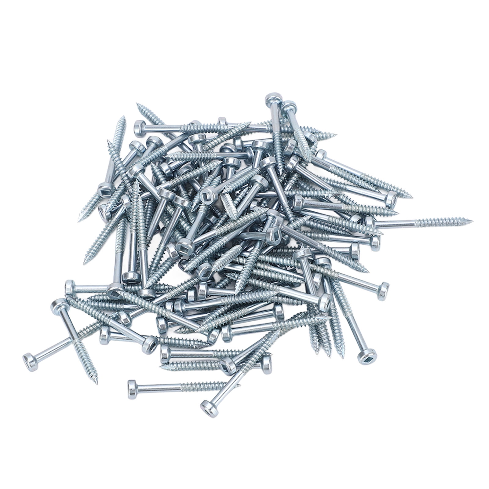 100Pcs Square Drive Self Tapping Screw Zinc Plated Fine Thread Self