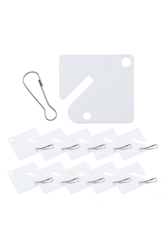 100Pcs Square PE Slotted Key Tags, Purple Plastic Hanging Tags with Metal Snap Hooks Used for Key Cabinets/Storage Cabinets/Storage Boxes/Homes/Offices/Garages, 37 x 40 x 1.6mm