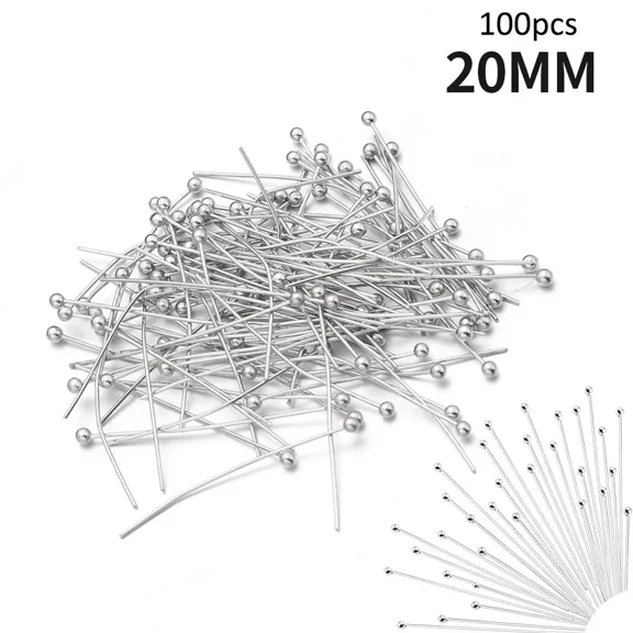 100Pcs Stainless Steel Ball Pins Silver Gold Plated Head Pin for Beads Threading Jewelry Making DIY Craft Handmade Accessories