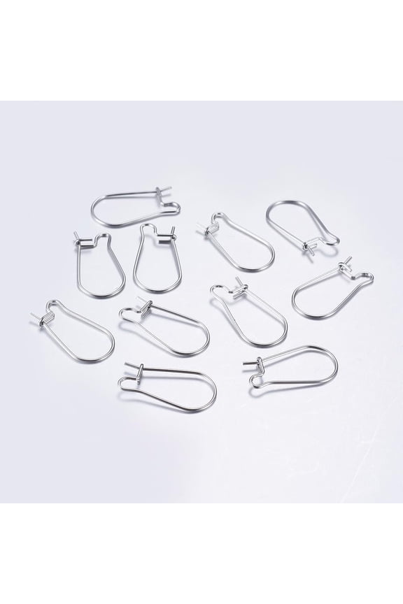 100Pcs Stainless Steel Earring Hooks Long Hoop Ear Wires Teardrop Earwires Earring Findings for Jewelry Making Accessories DIY Dangle Earrings Craft Women Supplies