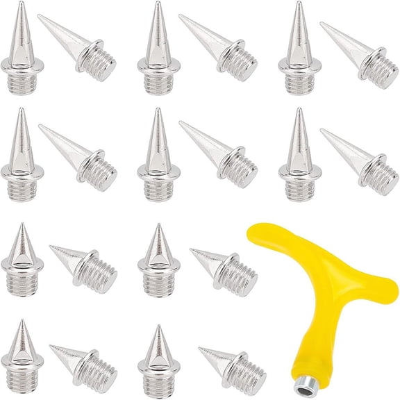 100Pcs Stainless Steel Golf Shoe Spikes 3/4 Inch Track Shoes Spikes Replacement with Wrench Country Spikes