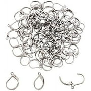 WEIYAN KJ 100Pcs Stainless Steel Lever Back Earrings with Open Loop