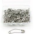 100Pcs Stainless Steel Safety Pins Curved Quilting Pins Metal Lock