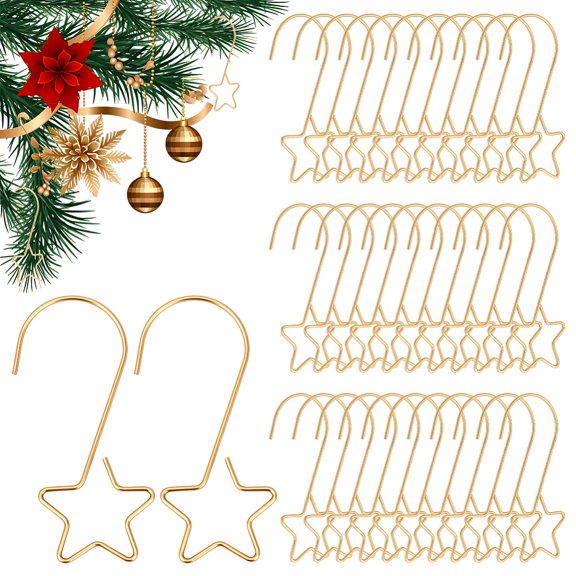 100Pcs Star Stainless Steel Hook Hangers Golden 49x24x1mm Inner Diameter: 14x18mm for DIY