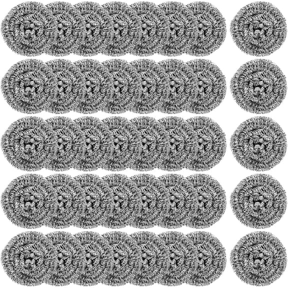 100Pcs Steel Wool Scrubber Pads, Bulk Steel Wool Scrubber, Metal Sponge Wire Scouring Pad, Heavy Duty Dishwashing Scouring Pads for Cleaning Dishes, Pans, Pots, Ovens, Grills, Sinks