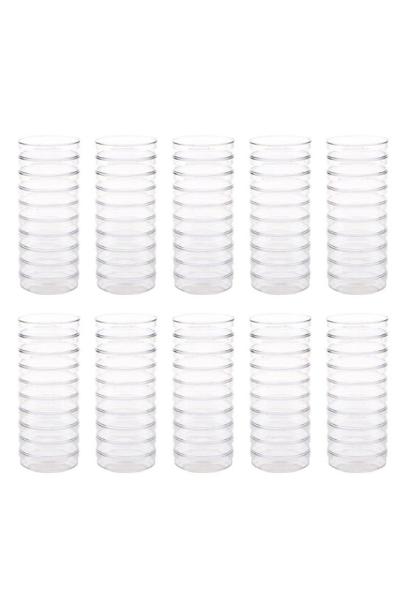 100Pcs Sterile Petri Dishes W/Lids for Lab Plate Bacterial  55mm X 15mm