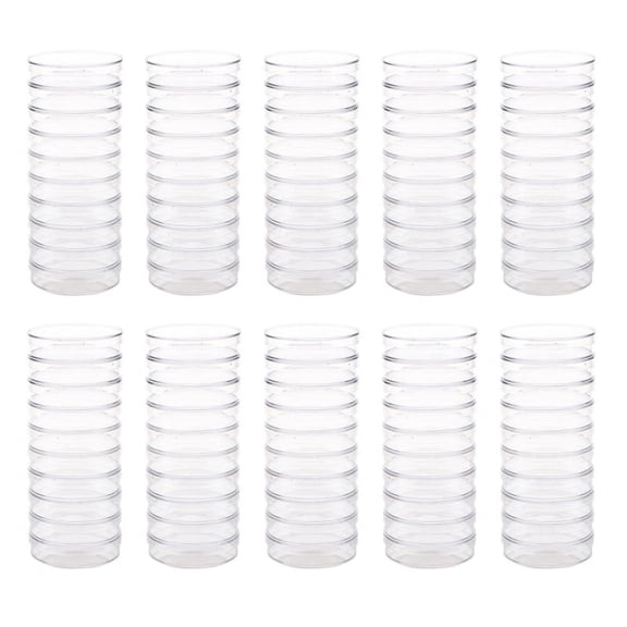100Pcs Sterile Petri Dishes W/Lids for Lab Plate Bacterial 55mm X 15mm