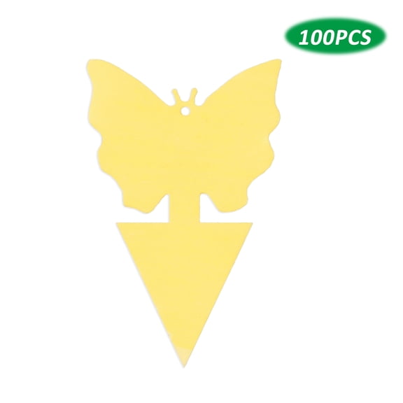 100Pcs Sticky Bug Trap Dual-Sided Flying Insect Catcher for Indoor Outdoor House Plants