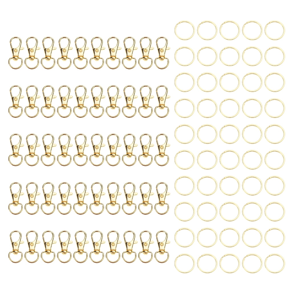 100Pcs Sturdy Swivel Lobster Claw Keychain Clip Sturdy Metal Key Rings ...