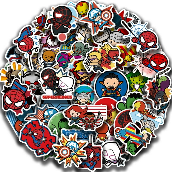 100Pcs Super Hero Anime Stickers - Manga Vinyl Decals for Water Bottle, Laptop, Phone, Gift for Anime Lovers (Kids/Teens/Adults)