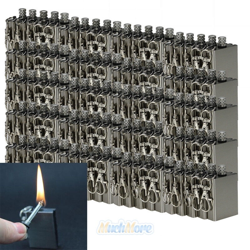 100Pcs Survival Emergency Fire Starter Flint Metal Match Lighter Hiking Camping
