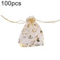 thumbnail image 1 of 100Pcs Sweet Heart Print Drawstring Candy Bag Wedding Party Gift Jewelry Pouch, 1 of 9
