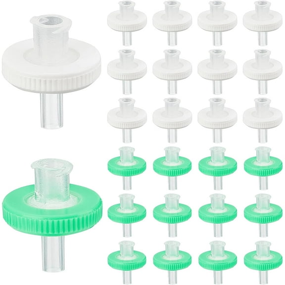 100Pcs Syringe Filter 0.22um/0.45um Pore Size Nylon Disposable Microporous Needle Syringe Filter Hydrophobic Membrane Filtration