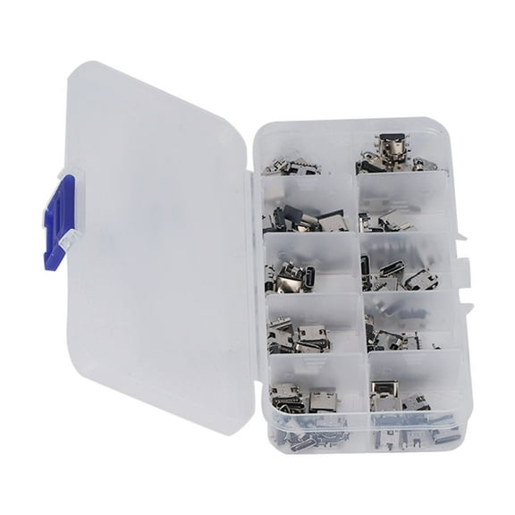 100Pcs TYPE C USB Female Plug Connector Jack Solder Repair Replacement Adapter Assortment Set
