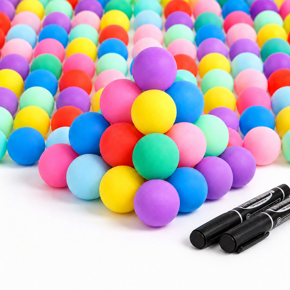 100Pcs Table Tennis Balls, 40mm Plastic Ping Pong Balls for Bulk Use, Washable and Durable – Suitable for Carnival Games, Pool Activities, Party Decorations, and Pet Toys, Multicolor