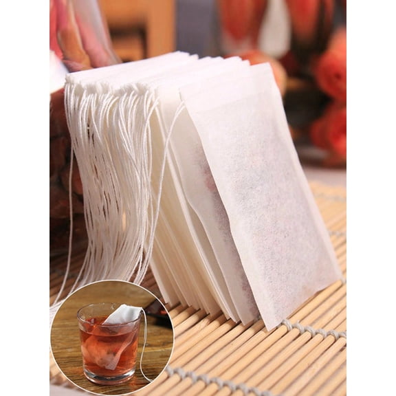 100Pcs Tea Bag,Disposable Filter Bag For Tea Infuser With String Heal Seal Non