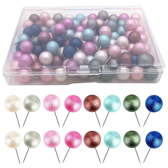 100Pcs Thumb Tacks Ball Shaped Head Push Pin Portable Map Thumbtacks Poster Supply