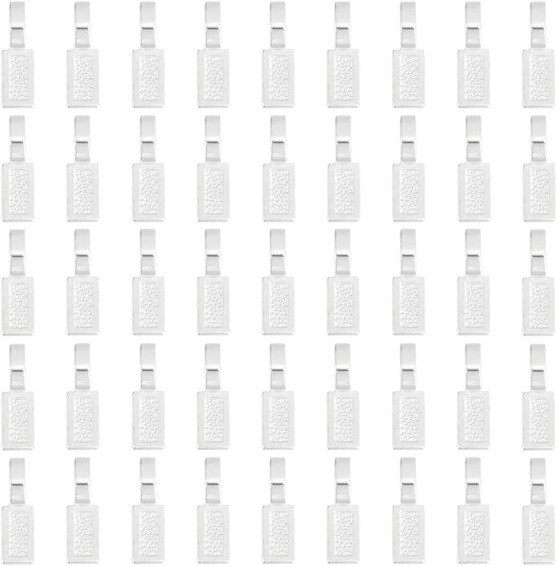 60pcs Glue-On Jewelry Bails - Rectangle Pad Settings For Cabochons In 3 Colors