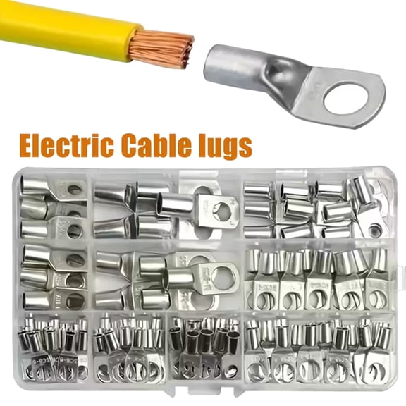 100Pcs Tin-Plated Crimp Rings, Crimp Ring Connectors for Marine/Automotive Applications, Wire Crimp Kits for Cable Terminals and Electrical Wiring(Silver)