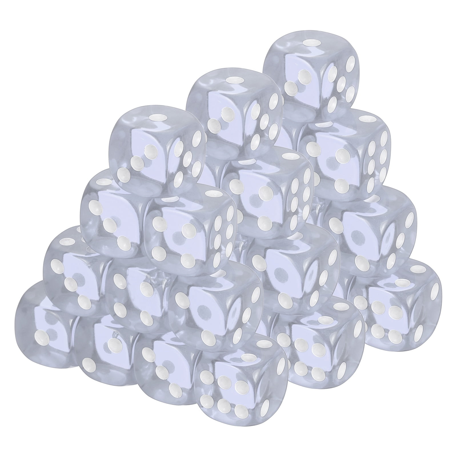 100Pcs Translucent Polyhedral Dice 16mm Square Dice W Rounded Edge, Light Blue