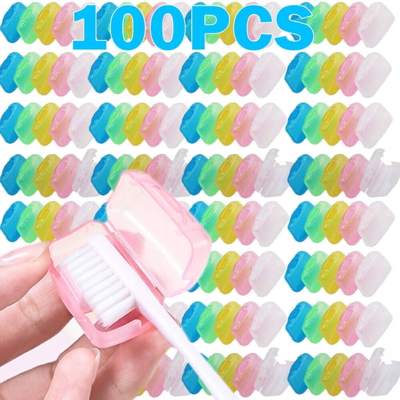100Pcs Travel Toothbrush Head Covers Portable Toothbrush Caps Case Protector
