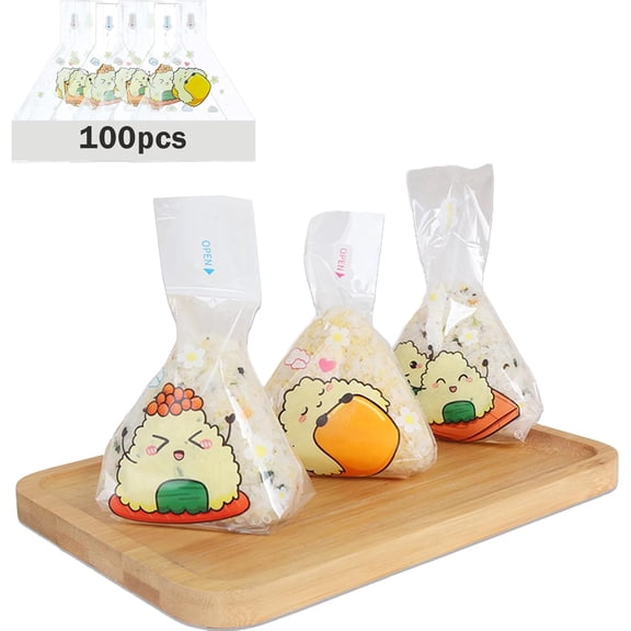 100Pcs Triangle Onigiri Wrappers,Easy Tear Disposable Onigiri Wrappers,Onigiri Maker Accessory