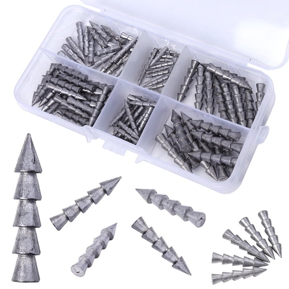 100Pcs Tungsten Nail Fishing Sinkers Insert Soft Plastic Weights For Neko Wacky Rig Saltwater Bass Fishing Tackle (1Set)