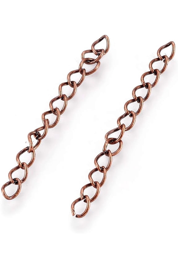 100Pcs Twist Extender Chains Iron Ends with Twist Chains Removable Chain Extension Tails Chain DIY Jewelry Making
