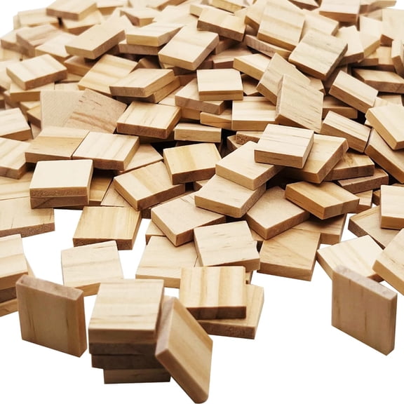 100Pcs Unfinished Natural Wood Cubes For Painting Carving Craft Home Decor