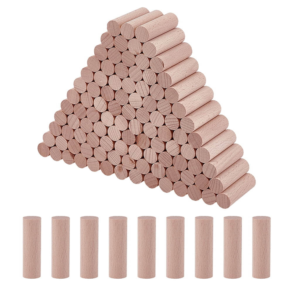 100Pcs Unfinished Wood Round Sticks 2x0.59inch Wooden Craft Blocks Round Wooden Sticks for Model Building DIY Wood Crafts Home Garden Decoration DIY