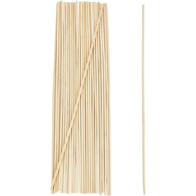 100Pcs Unfinished Wooden Strips 11.8 inch Long Round Wood Sticks 3mm