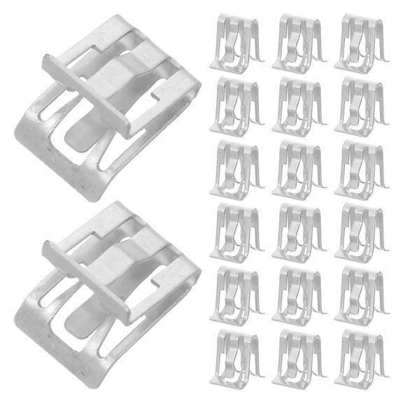 100Pcs Universal Trim Clip Fasteners Plated Silver Metal Retainer for Dashboard and Front Console Repair